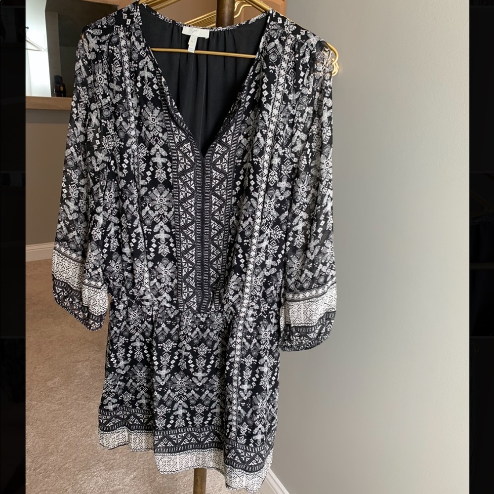 Joie Drop-Waist Patterned Dress
